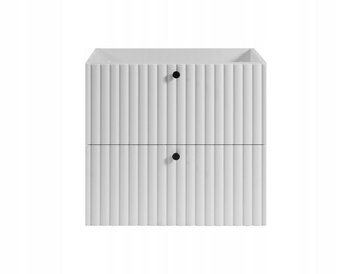 WASCHBECKENUNTERSCHRANK BELLO geriffelt Weiß matt 60/57/46 cm - Weiß, Holzwerkstoff/Metall (60.2/57/46cm) - Rodan