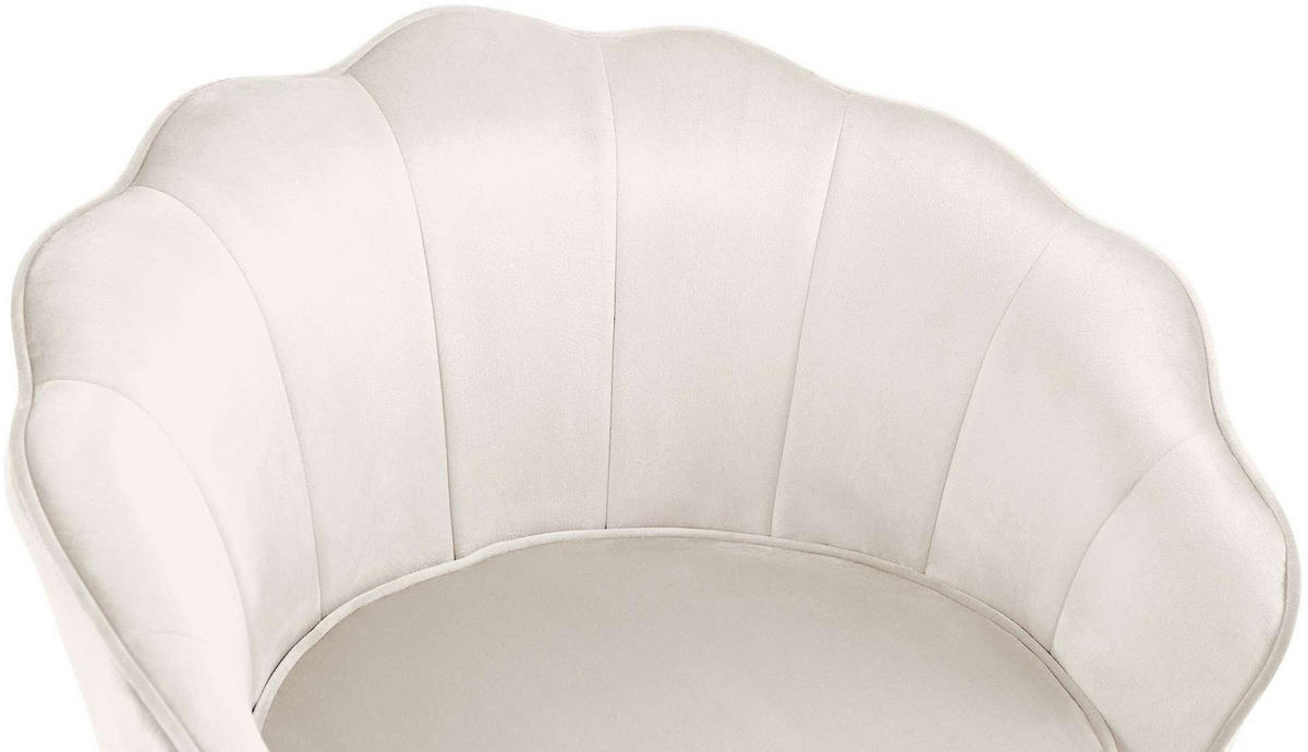 ARMLEHNENSTUHL Samt creme - Goldfarben/Creme, Textil/Metall (74/76/60cm) - CLP