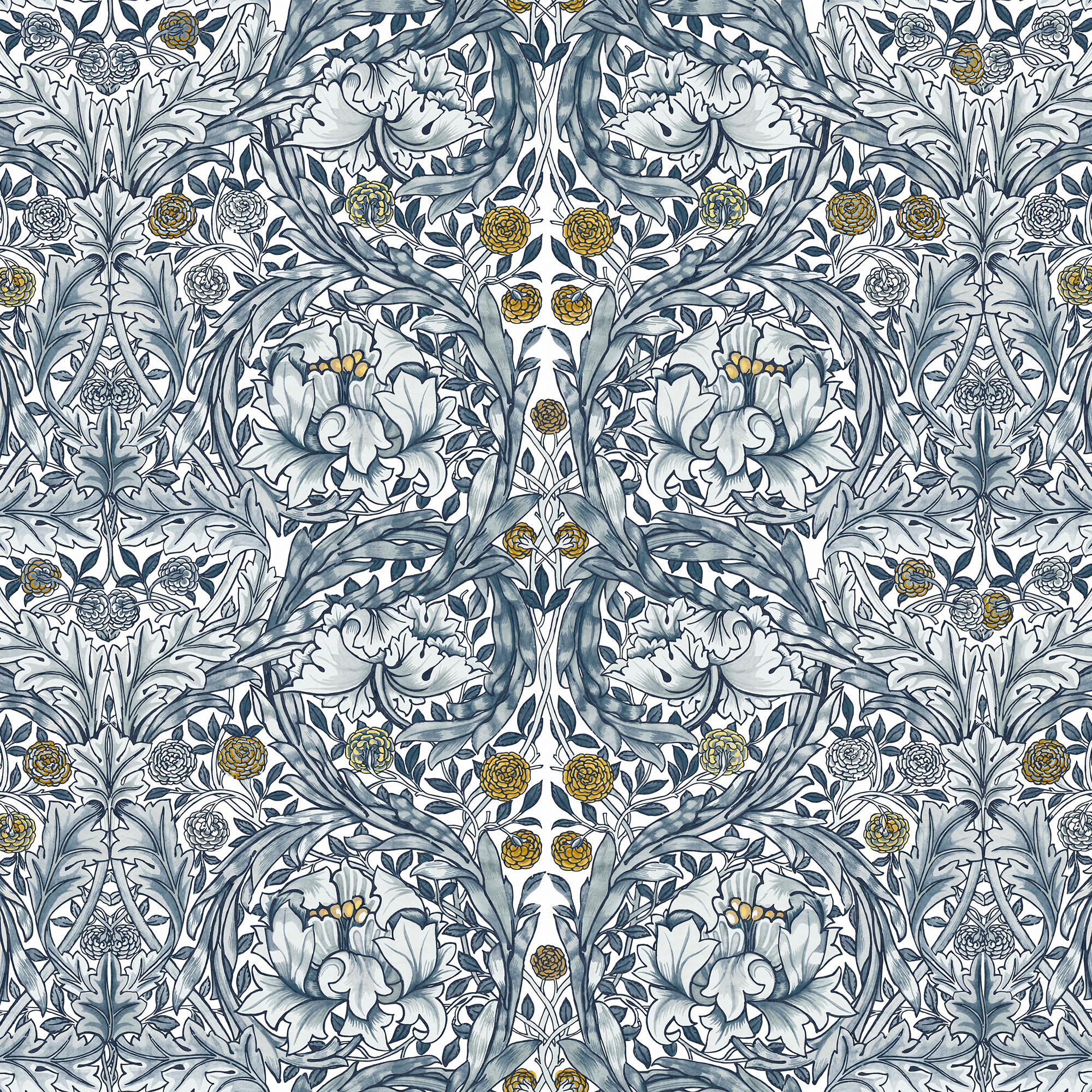 FOTOTAPETE - Afrikanische Ringelblume Blau - Blau, Papier/Kunststoff (250/400cm) - Graham & Brown
