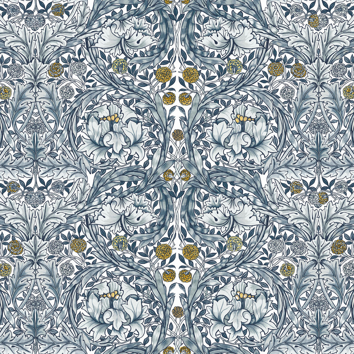 FOTOTAPETE - Afrikanische Ringelblume Blau - Blau, Papier/Kunststoff (250/400cm) - Graham & Brown