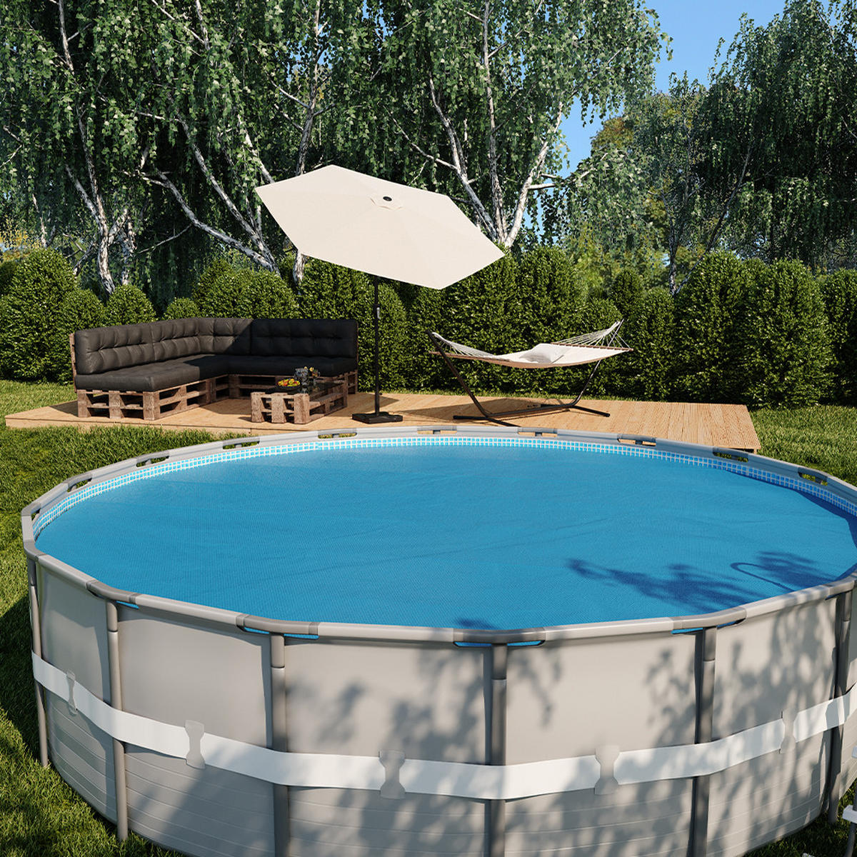 SOLARFOLIE Blau 457 cm - Dunkelblau, Kunststoff (457/457cm) - OK-Living