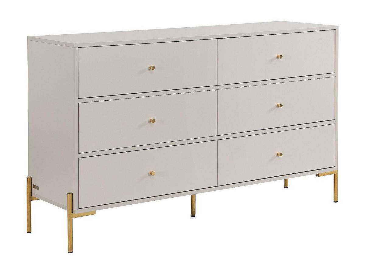 KOMMODE - 140 cm x 40 cm - holz - beige, goldfarben Milavia - Beige/Goldfarben, Holz (140/82/40cm) - Vente-Unique