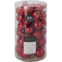 WEIHNACHTSKUGELN verschiedene Größen 60er-Set - Rot, Kunststoff (19/31.5/19cm) - Home Styling Collection