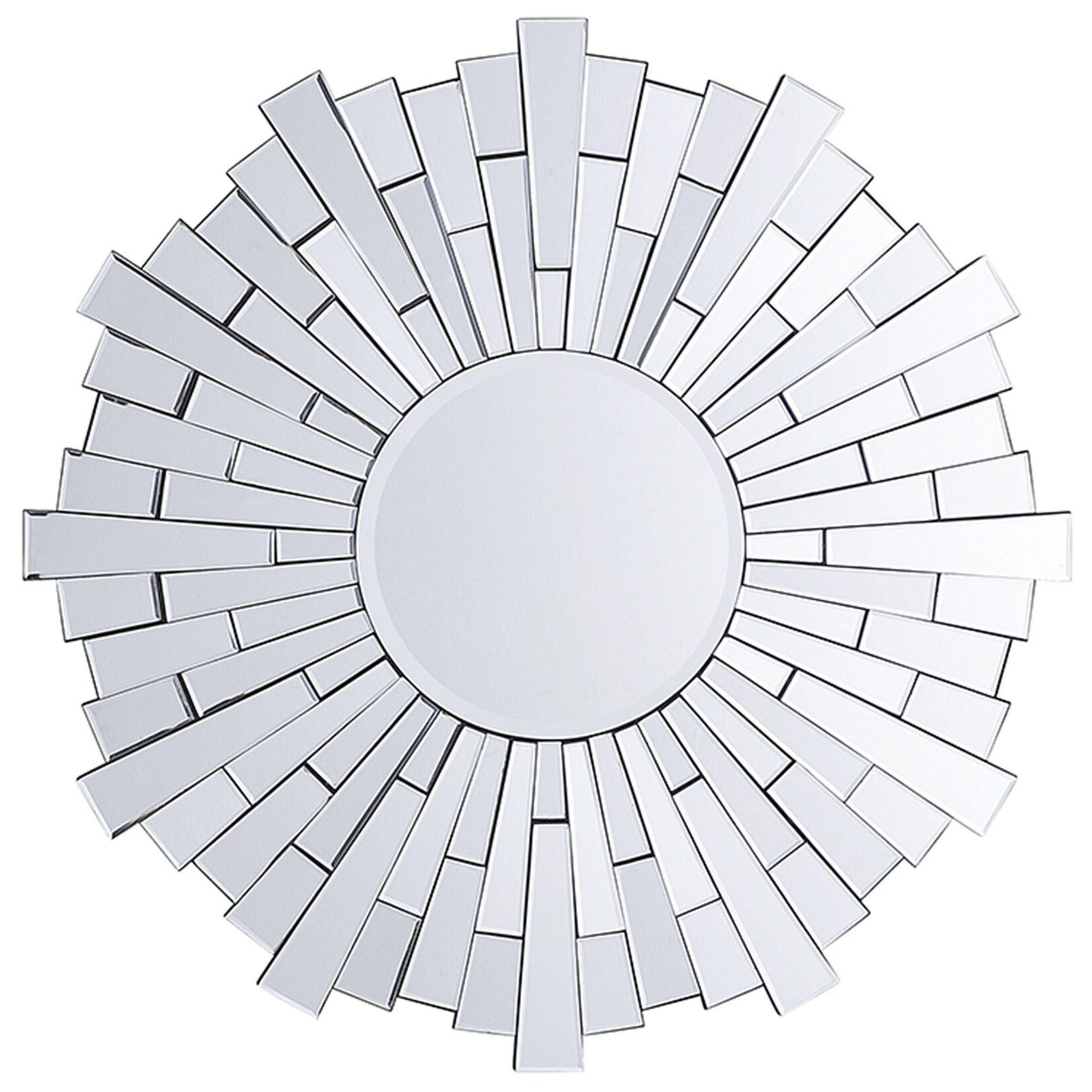 WANDSPIEGEL silber 70 cm rund Vire - Silberfarben, Holzwerkstoff (70/70/2cm) - Beliani
