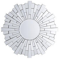 WANDSPIEGEL silber 70 cm rund Vire - Silberfarben, Holzwerkstoff (70/70/2cm) - Beliani