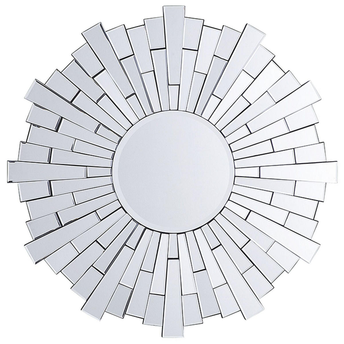WANDSPIEGEL silber 70 cm rund Vire - Silberfarben, Holzwerkstoff (70/70/2cm) - Beliani