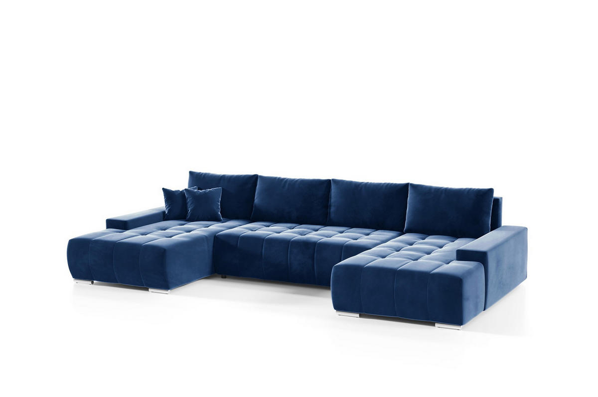 WOHNLANDSCHAFT Vogar In Monolith - Blau, Holzwerkstoff/Textil (350/85/185cm) - Fun Möbel