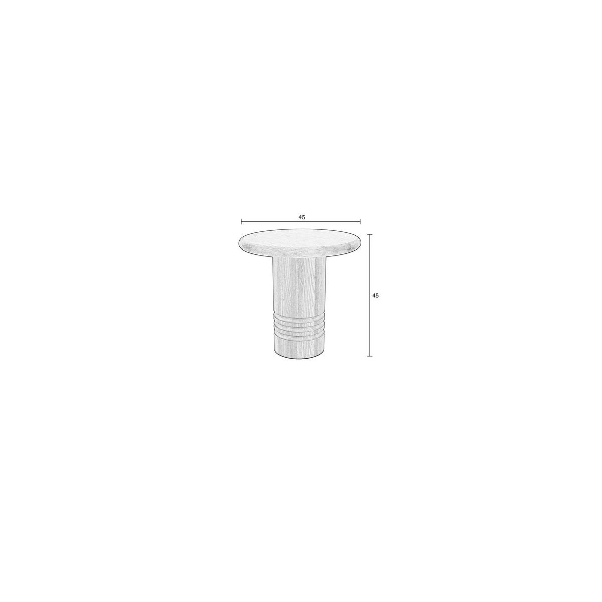 BEISTELLTISCH Chunk Rund 45 cm - Beige, Holzwerkstoff (45/45/45cm) - Zuiver