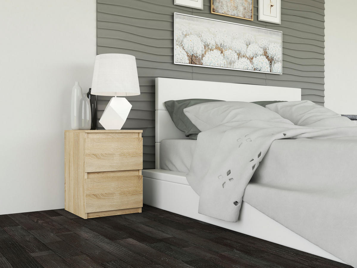 NOČNÍ STOLEK Sonoma 30/40/30 - bílá/černá, kompozitní dřevo (30/40/30cm) - RAUMHIRSCH FURNITURE
