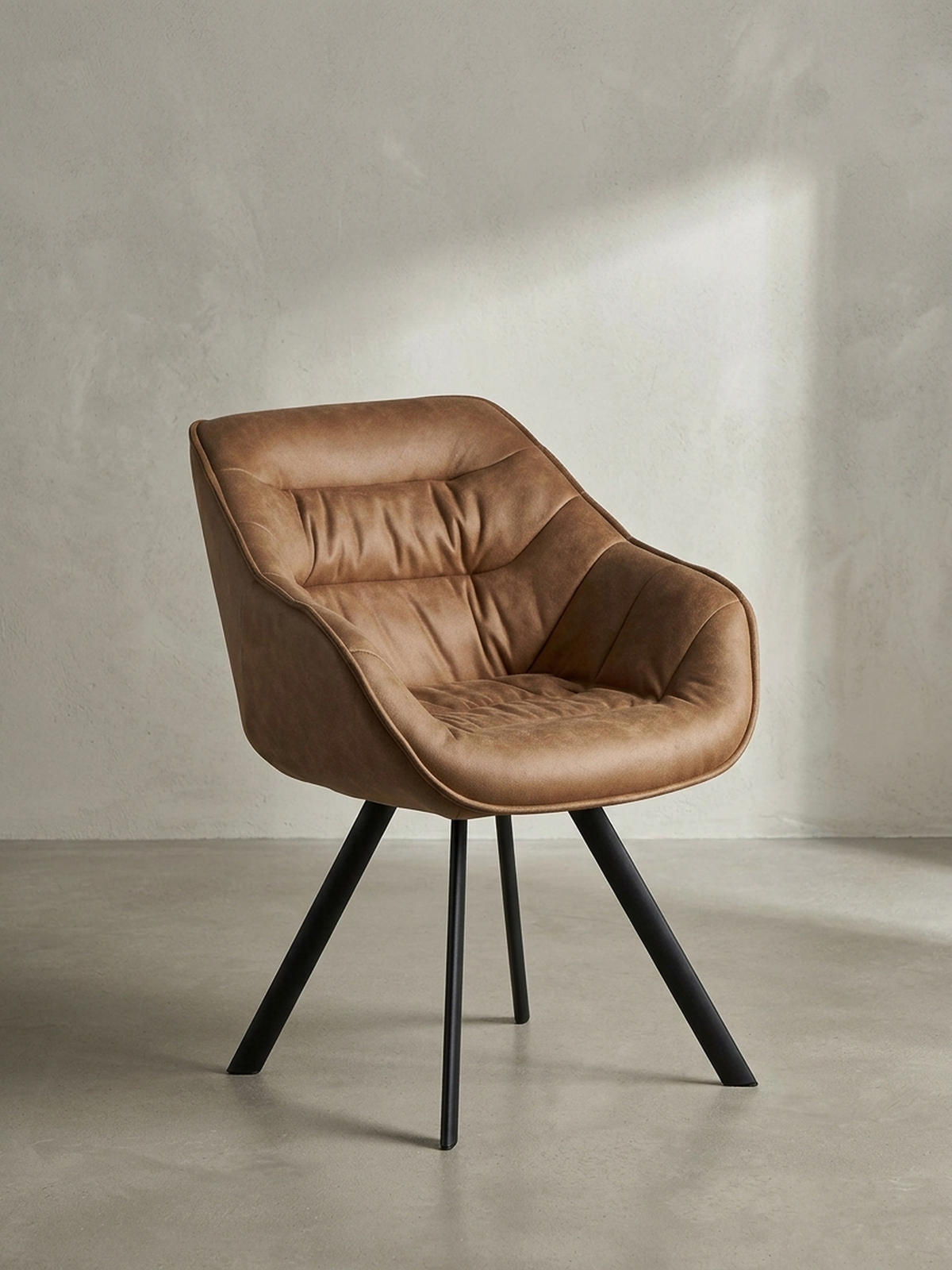 ESSZIMMERSTUHL Samtbezug mit Metallgestell Modern gepolstert, Beige - Beige/Schwarz, Textil/Metall (64/85/60cm) - KADIMA DESIGN