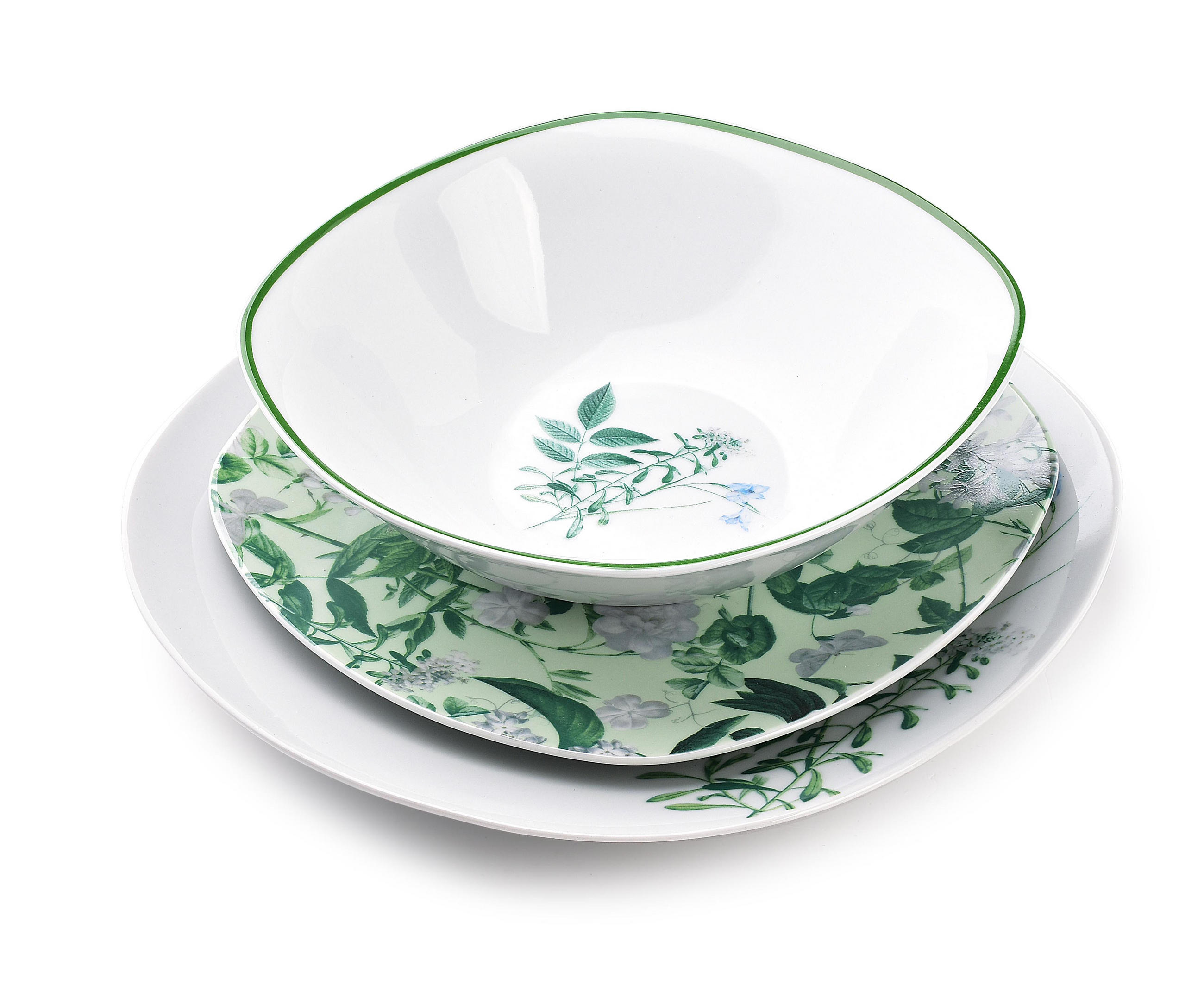 TELLERSET Herbal Mist Grün 30/20/24 cm Keramik - Grün, Keramik (20/24/30cm) - Mondex