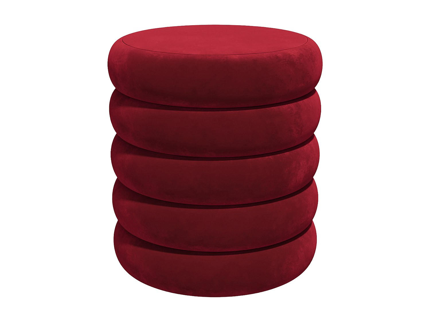 SITZHOCKER - 1 Person-Sitzer - Samt - Bordeaux - ECAMBI - Bordeaux, Textil (40/45/40cm) - Vente-Unique