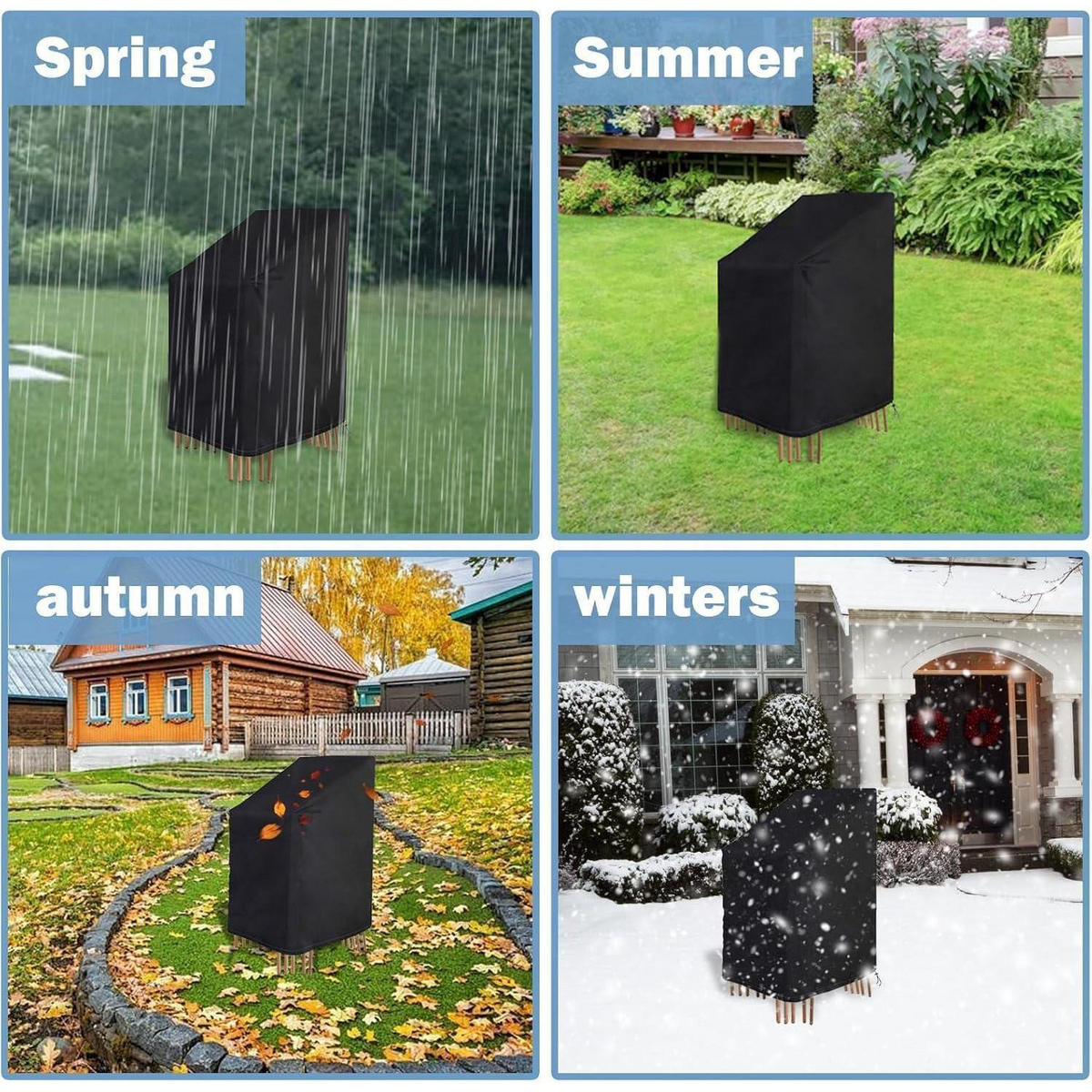 GARTENSTUHL Abdeckung Wasserdicht 120 x 75 x 75 cm - Schwarz, Textil (120/75/75cm)