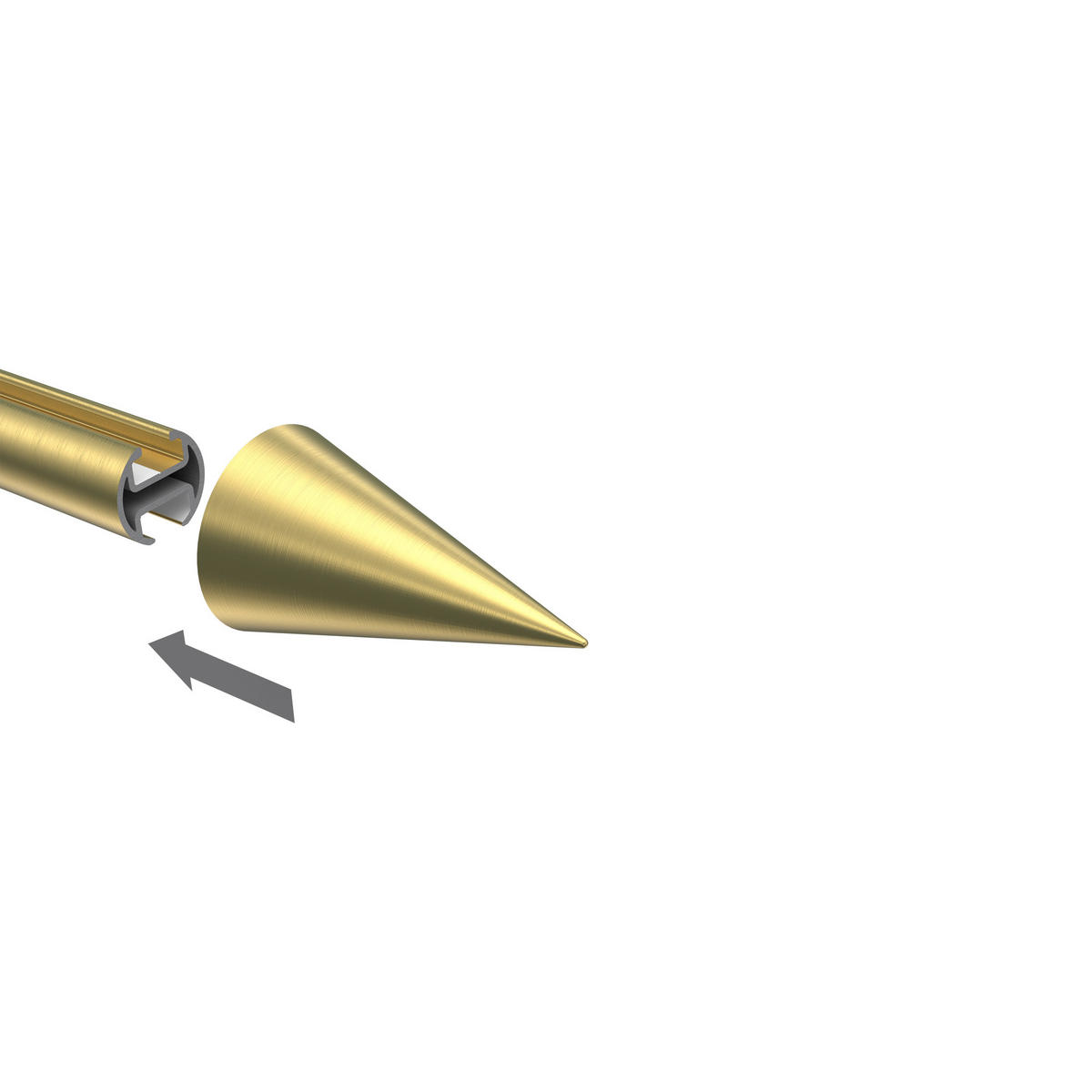 ENDSTÜCKE FÜR GARDINENSTANGEN 20 mm Ø, Savio Messing-Optik, Packung 2 Stück - Messingfarben, Metall (6/3.4/3.4cm) - INTERDECO