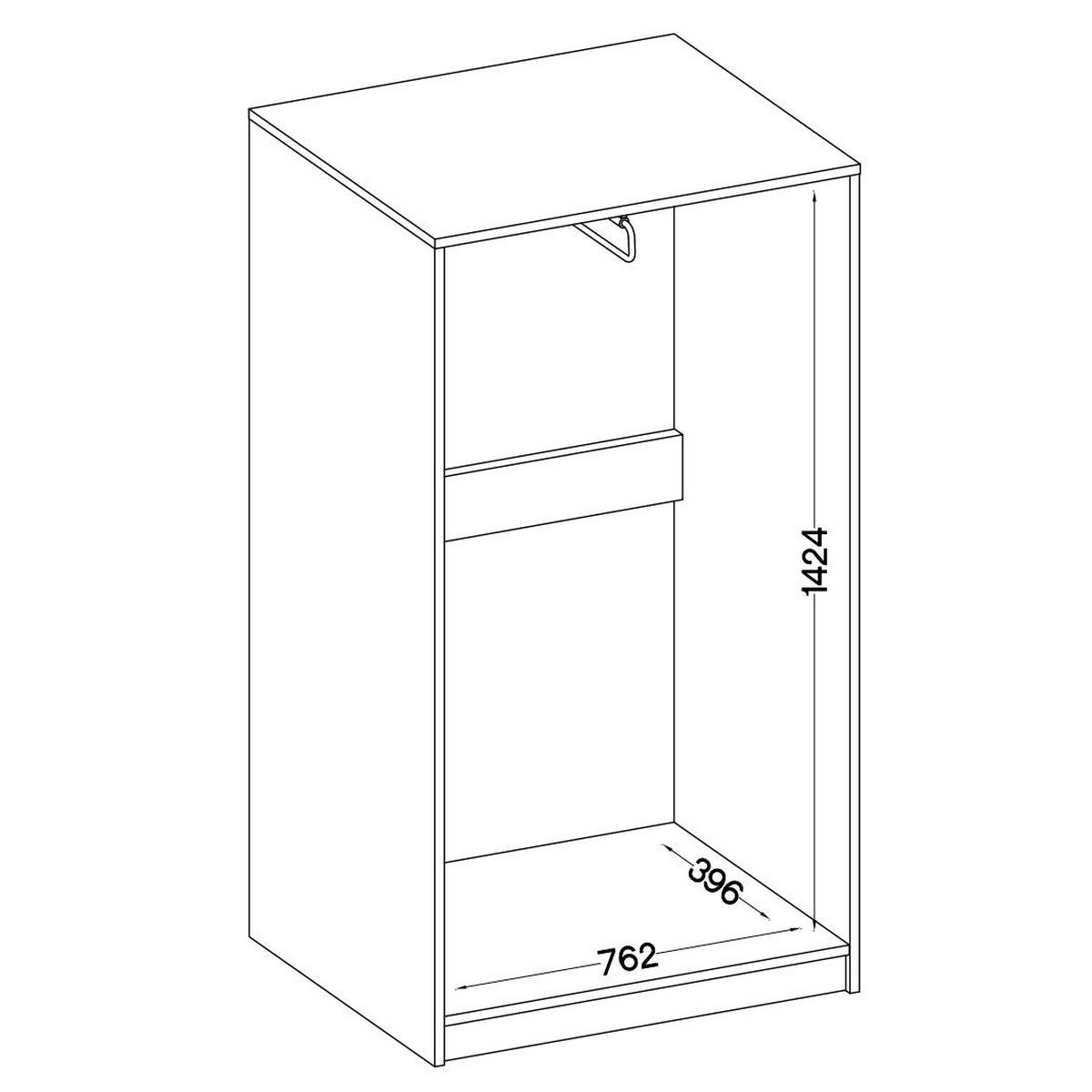 DREHTÜRENSCHRANK MALTESA 79,9/153,6/43,6cm 2-türig Grau - Eiche Artisan/Grau, Holzwerkstoff (79.9/153.6/43.6cm) - MASSENO