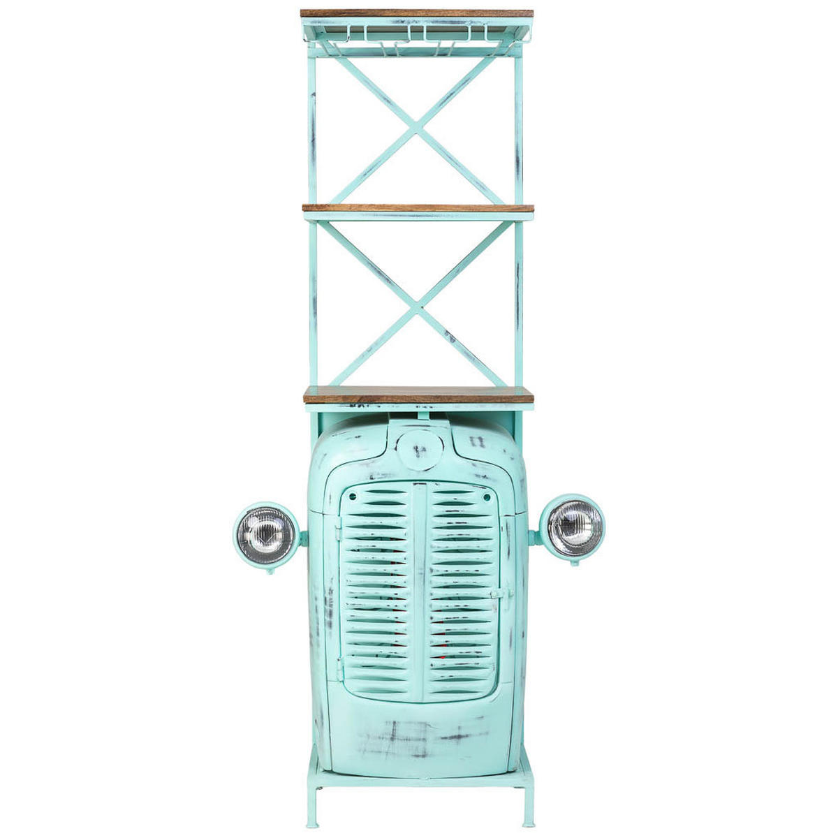 WEINREGAL, blau, 84x40x185cm - Blau, Metall (84/185/40cm) - Wanderlust