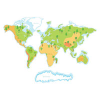 WANDAUFKLEBER 100x143cm - Weltkarte - Multicolor, Kunststoff (100/143/0.1cm) - Wallfluent