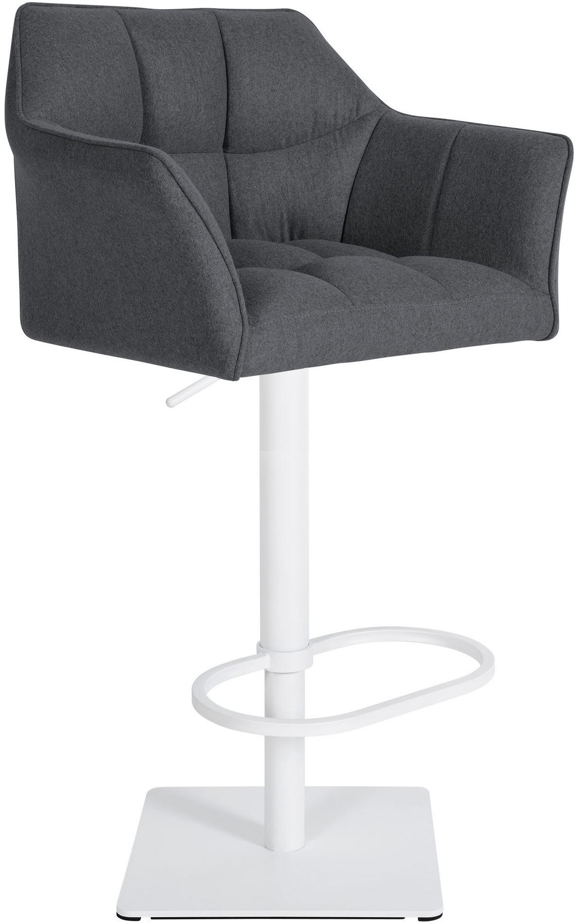 BARHOCKER Filz Grau - Weiß/Grau, Textil/Metall (64/88/45cm) - CLP