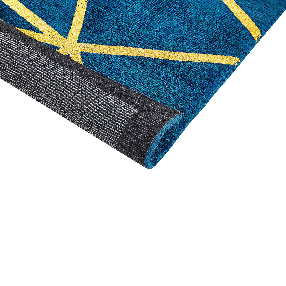 KURZFLOR-TEPPICH Havza 150/80 cm - Blau, Naturmaterialien (80/150cm) - Beliani