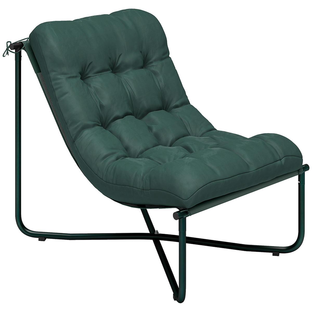 GARTENSTUHL Texteline Stapelfasergewebe Dunkelgrün - Dunkelgrün, Textil/Metall (76/76/92cm) - Outsunny