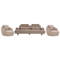 SITZGARNITUR Sandy Stellvariante:3+1+1 - Beige, Holz/Textil (230/90/100cm) - Villa Möbel