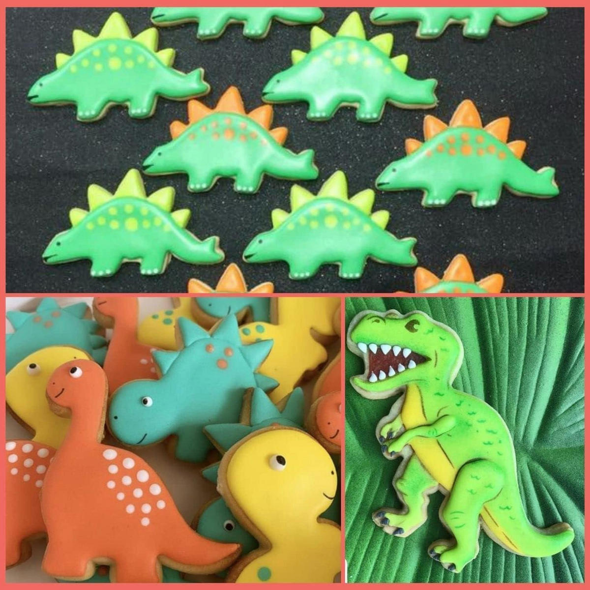AUSSTECHFORMEN Set Dinosaurier 5-teilig - Silberfarben, Metall (8.5/1.9/9.8cm)