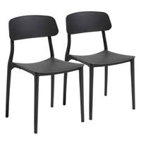 GARTENSTUHL 2-tlg., Schwarz - Schwarz, Kunststoff (48/82/48cm) - Oviala
