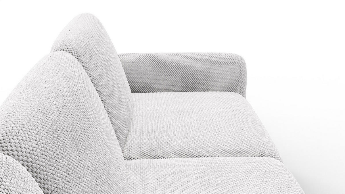 ECKSOFA FEBE 4-Sitzer links, creme - Creme/Schwarz, Holz/Textil (264/157cm) - Courtois Laville