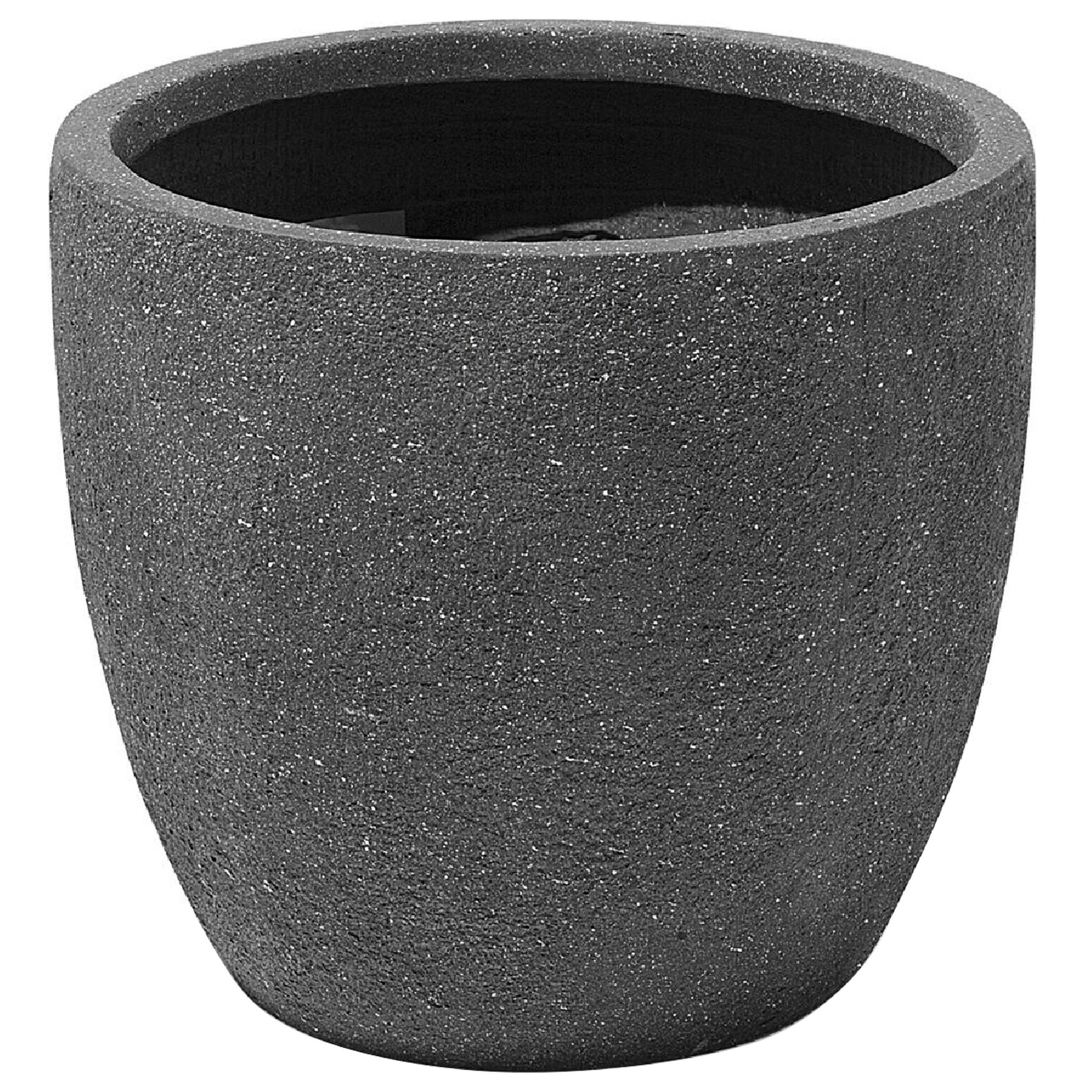 BLUMENTOPF graphitgrau rund 36/36/32 cm Kannia - Grau, Naturmaterialen (32cm) - Beliani