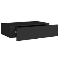WANDREGAL mit Schublade Schwarz 40x23,5x10 cm MDF - Schwarz, Holzwerkstoff (40/10/23.5cm) - furnicato