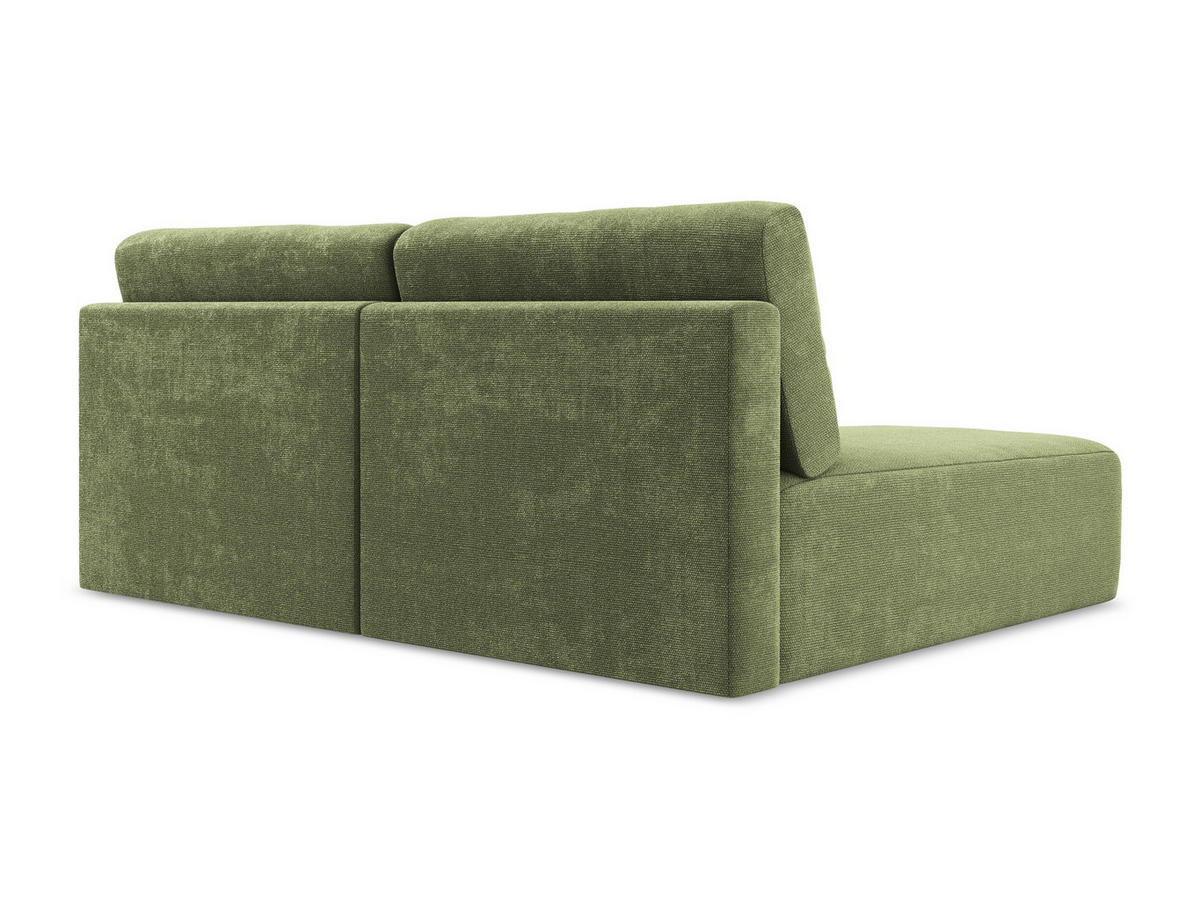 ECKSOFA mit Schlaffunktion links Chenille Stoff Grün - Schwarz/Grau, Kunststoff/Textil (149/210cm) - Makamii