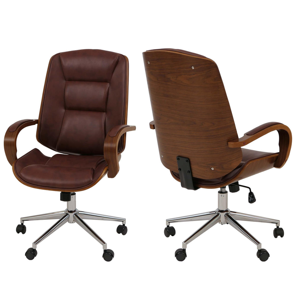 KANCELÁŘSKÁ židle hnědá - hnědá, textil (61/110/74cm) - MCW