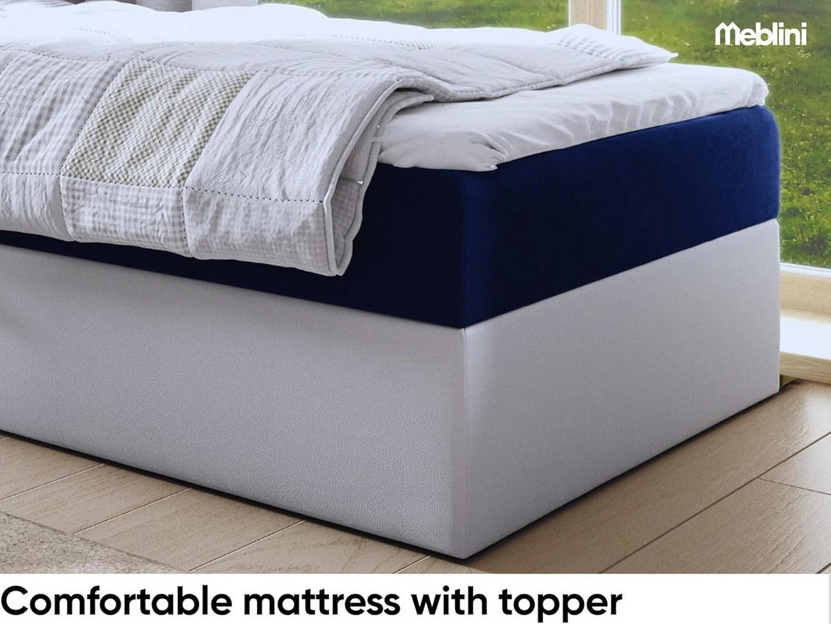 KINDERBETT GARETH 1 - Dunkelblau/Weiß, Holzwerkstoff (82/212cm) - Meblini