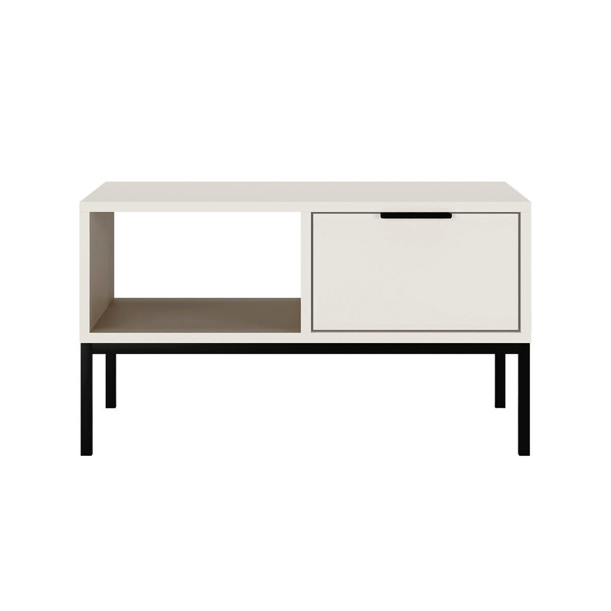 COUCHTISCH Seattle Weiß und Schwarz - Weiß, Holzwerkstoff (60/80/45.4cm) - Petits-meubles