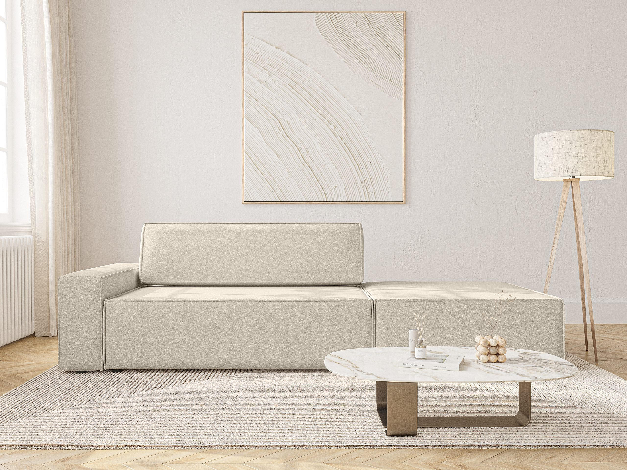 SCHLAFSOFA Lummo Si mit Schlaffunktion, Beige - Beige, Textil (263/70/100cm) - Fedve