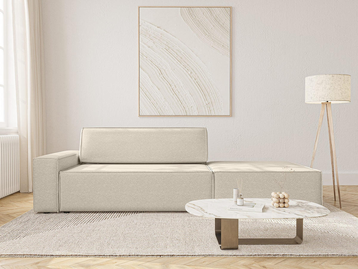 SCHLAFSOFA Lummo Si mit Schlaffunktion, Beige - Beige, Textil (263/70/100cm) - Fedve