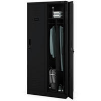 UMKLEIDESCHRANK Spind WIEN 2 Abteile 180x80x50cm Schwarz - Schwarz, Metall (80/180/50cm) - DELUKE