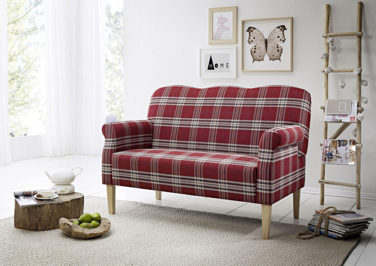 KÜCHENSOFA Karin Bezug Flachgewebe Buche natur / rot - Rot, Kunststoff (147/103/84cm) - 58aufmkessel