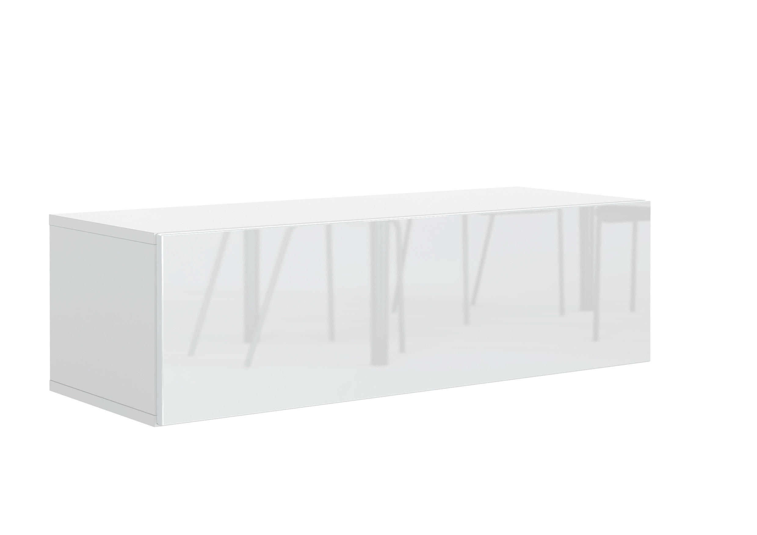LOWBOARD GLOSSIA 100/30/36,5 cm, Weiß - Weiß, Holzwerkstoff (100/30/36.5cm) - MASSENO