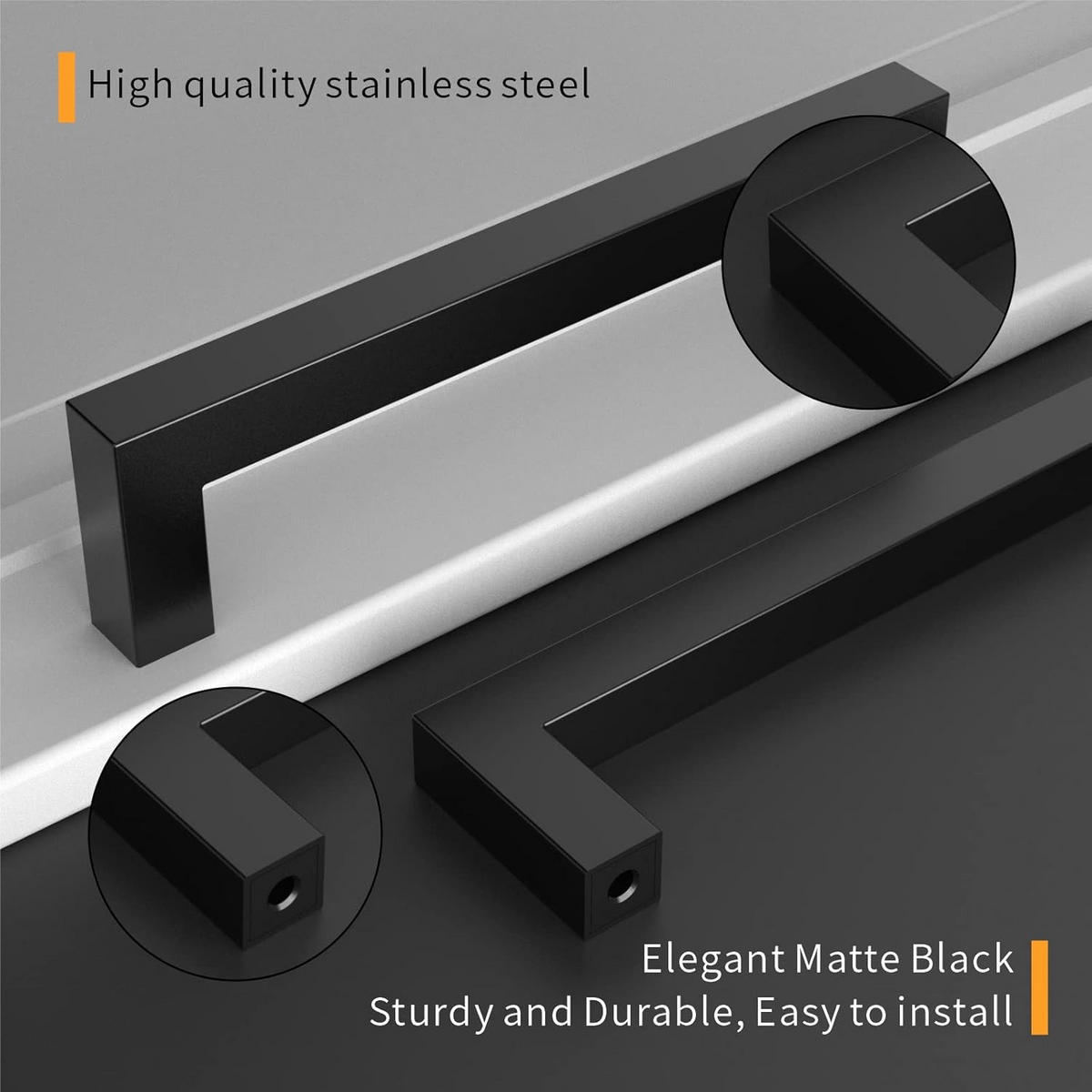 MÖBELGRIFF Schwarz 10er-Set 128 mm Edelstahl - Schwarz, Metall (1.2/3.5/14cm)