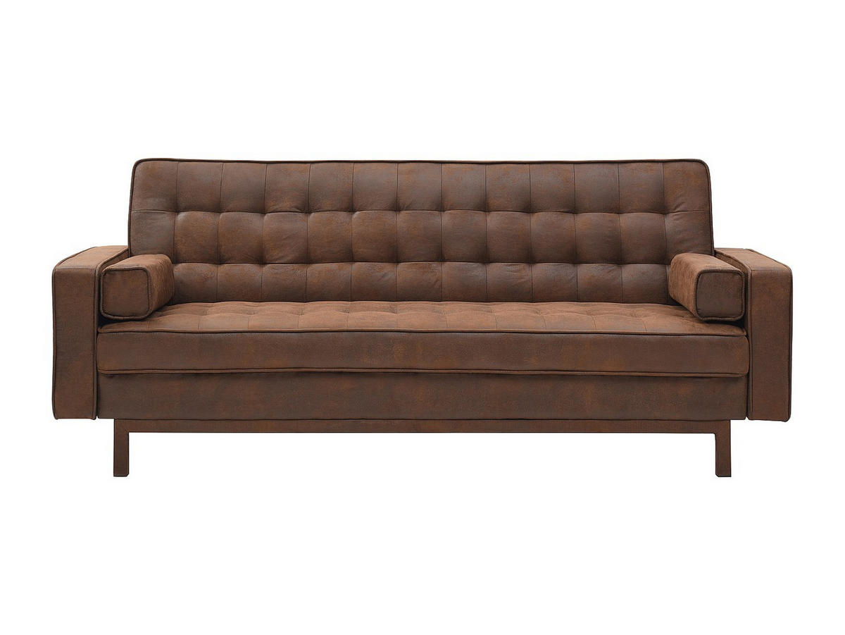 SCHLAFSOFA Klappsofa - Microfaser - Vintage-Optik - Braun - ELEANOR II - Braun, Textil (230/94/94cm) - Vente-Unique