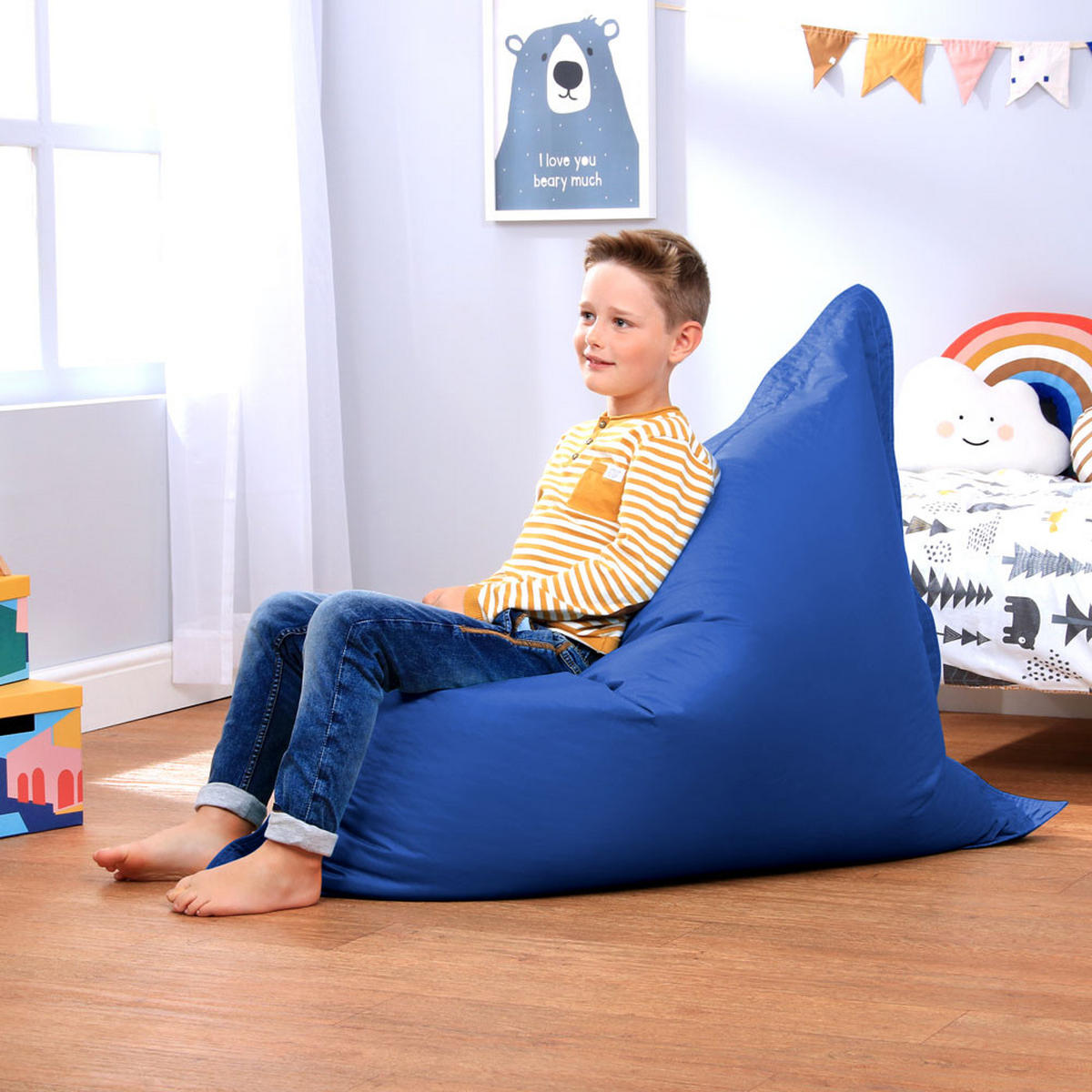 OUTDOORSITZSACK für Kinder - Blau, Kunststoff (100/20/125cm) - Veeva