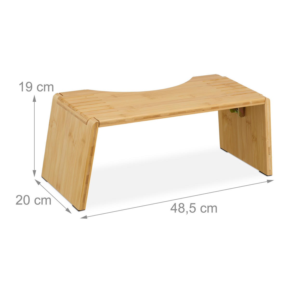 TOILETTENHOCKER - Hellbraun, Holz/Kunststoff (48.5/19/20cm) - Relaxdays