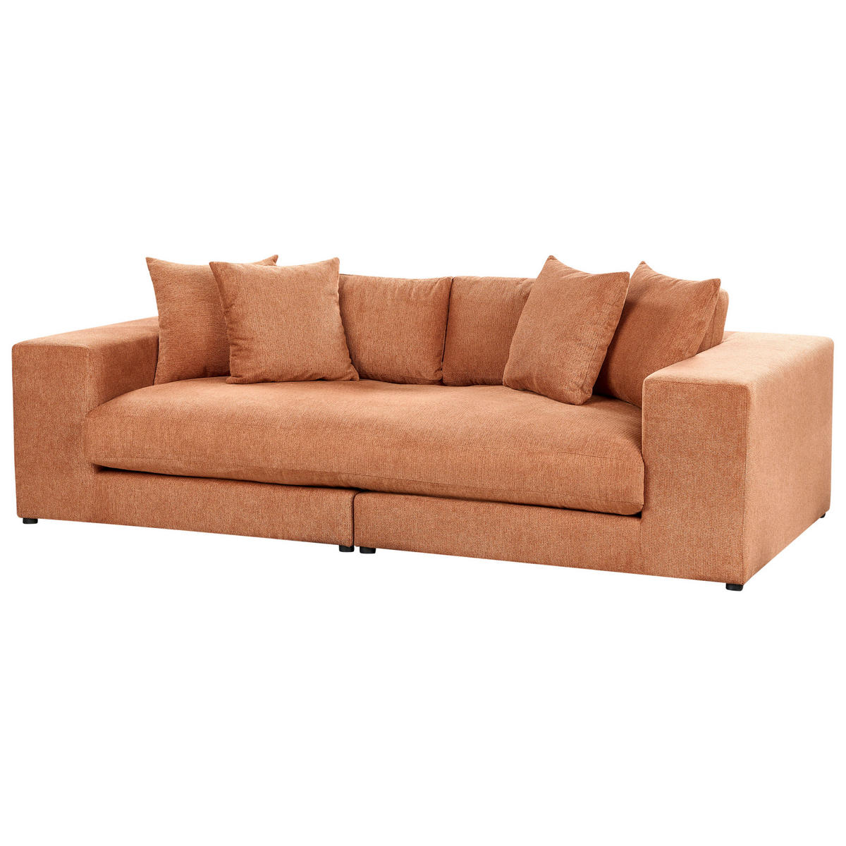 3-SITZER-SOFA orange mit Kissen Glorvika - Orange, Textil (240/58/120cm) - Beliani