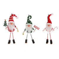 LAALU CHRISTBAUMKUGEL-SET 3 Dekorationen: Zwergmischung 17 cm - Rot/Schwarz, Metall (30/20/40cm) - LAALU
