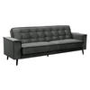 SOFA 3-Sitzer mit Bettfunktion Kaycee Samtvelours graphit - Graphitfarben, Kunststoff (78/84/240cm) - 58aufmkessel