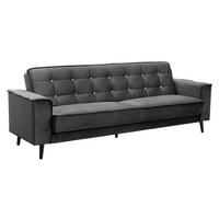 SOFA 3-Sitzer mit Bettfunktion Kaycee Samtvelours graphit - Graphitfarben, Kunststoff (78/84/240cm) - 58aufmkessel