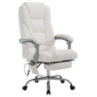 BÜROSTUHL Pacira-N, Kunstleder mit Massagefunktion Weiß - Weiß, Textil/Metall (68/127/64cm) - TPFLiving