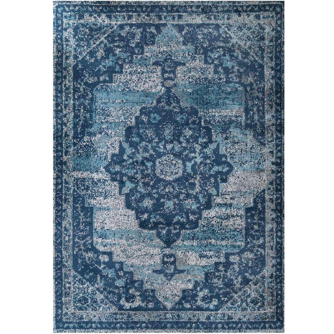 VINTAGE-TEPPICH Demelza Marineblau - Dunkelblau, Textil (120/170cm) - Kukoon Rugs