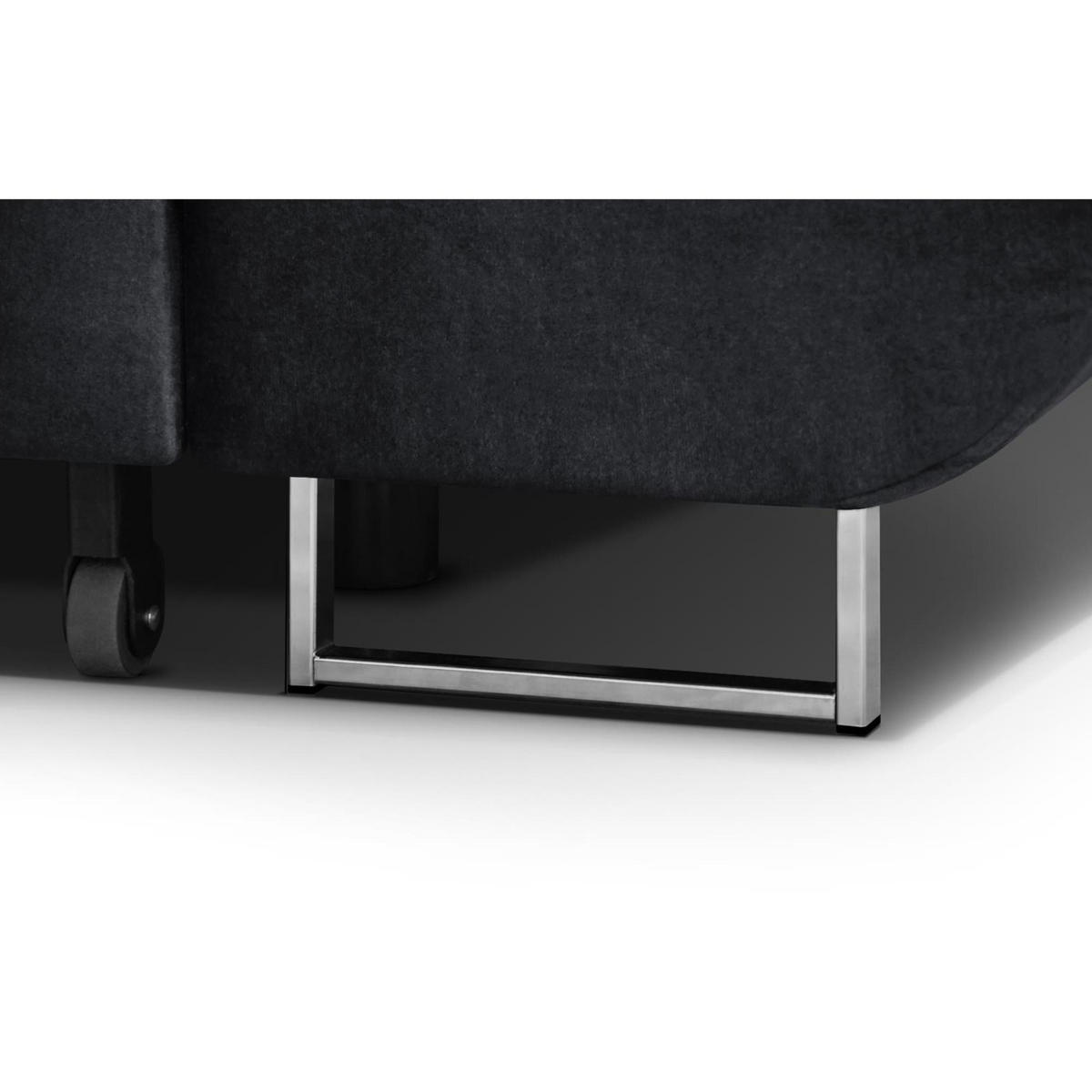 ECKSCHLAFSOFA Vild verstellbaren Kopfstützen, Schwarz, rechts - Chromfarben/Schwarz, Textil (275/203cm) - Beautysofa